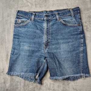 VTG Levis Shorts Men's‎ 33 Blue 517 Cut Off Jean Shorts Made In USA Denim